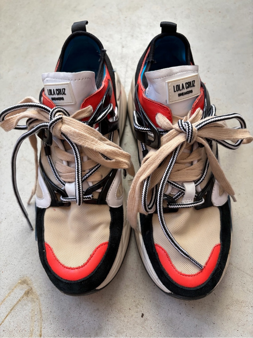 Lola Cruz Anthropologie Colorblock Chunky Platform Sneakers EU 39 US 8.5 - Picture 2 of 6